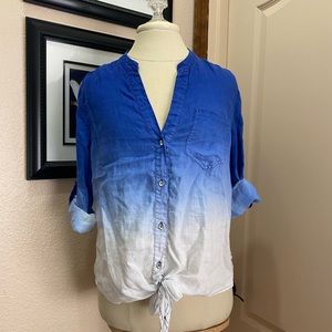 INC ombré button up blouse